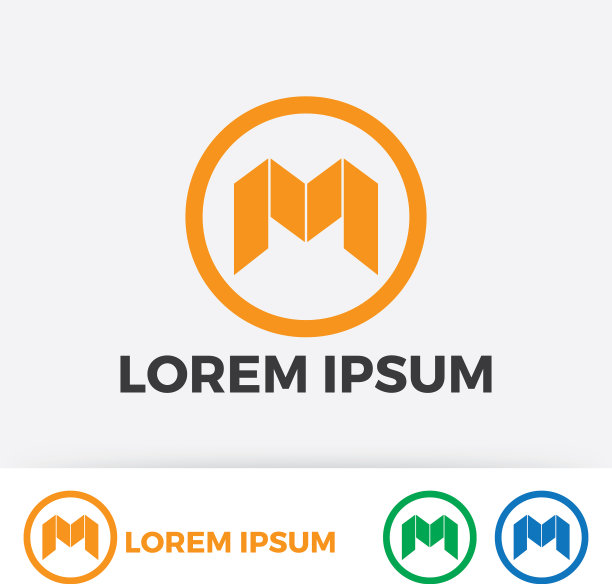 字母m几何低多边形标志图标模板图片下载