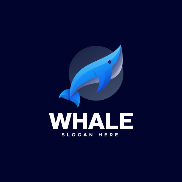 标志鲸渐变彩色风格图片下载