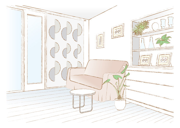 客厅矢量插图。图片下载