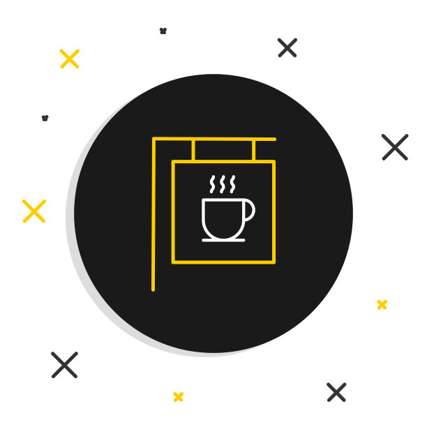 行街招牌咖啡图标孤立上图片下载