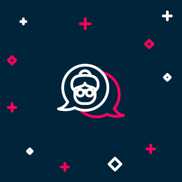 线祖母图标孤立在蓝色背景上图片下载