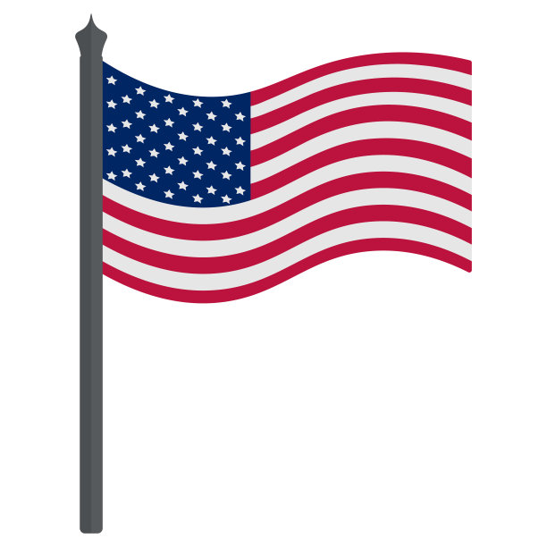 美利坚合众国国旗。织物的星星。国家的民族象征在风中成长。彩色矢量插图。孤立的白色背景。政治话题。平的风格。图片下载