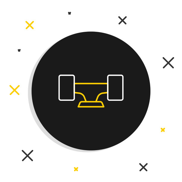 线滑板车轮图标隔离在白色图片下载