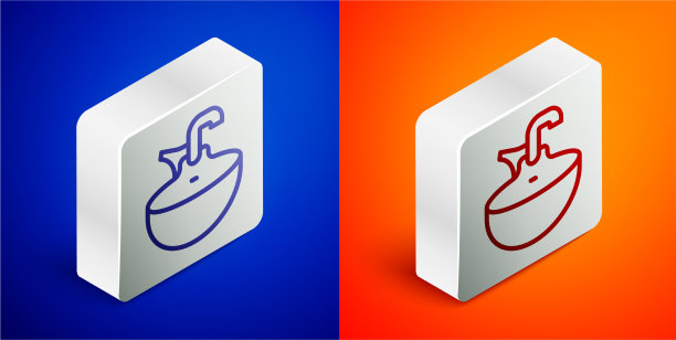 等距线洗手盆图标孤立在蓝色和图片下载