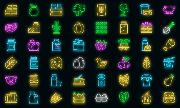 农产品图标设置霓虹灯图片下载