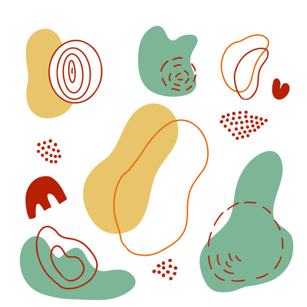 为抽象设计设置的有机形状涂鸦图片下载