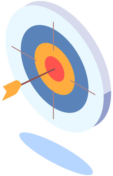 目标，中间有箭头，象征已达到的目标。成功的商业策略图片下载