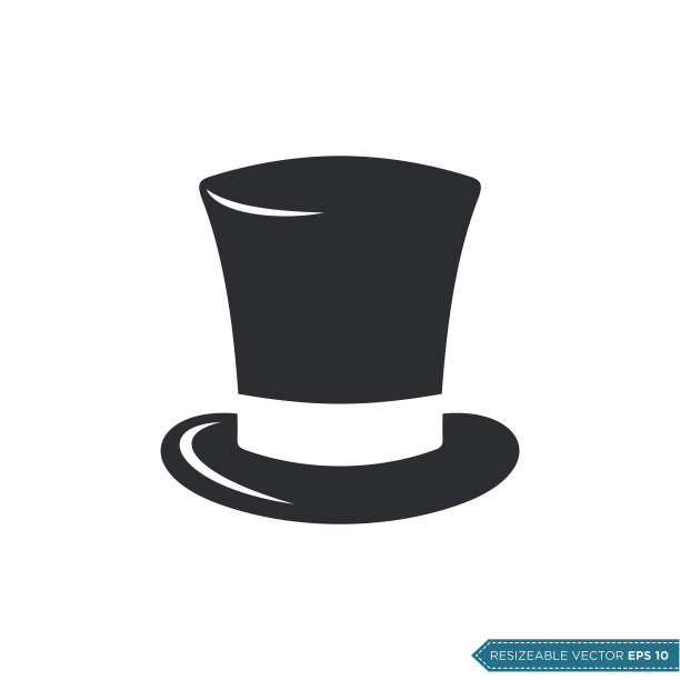 魔术师帽子图标矢量模板平面设计图片下载