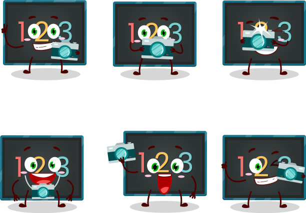 带数字的摄影师专业表情符号图片下载