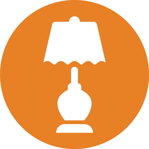 台灯图标呈橙色图片下载