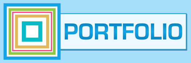 作品集蓝色彩色正方形内水平图片下载