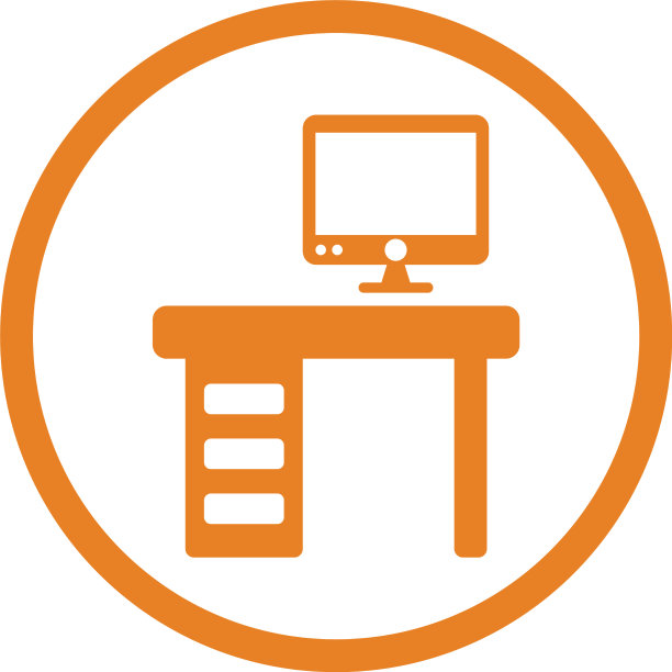 桌面办公桌图标橙色eps图片下载