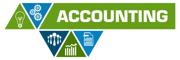 会计绿色蓝色三角形多边形水平图片下载