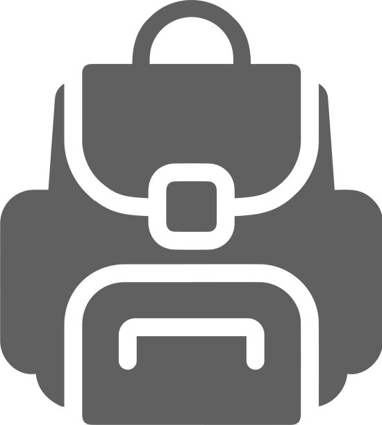 书包学习图标灰色图形图片下载