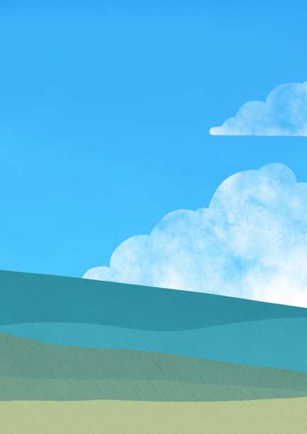 草原、绿草和天空的插图背景为装饰上自然的乡村概念。图片下载