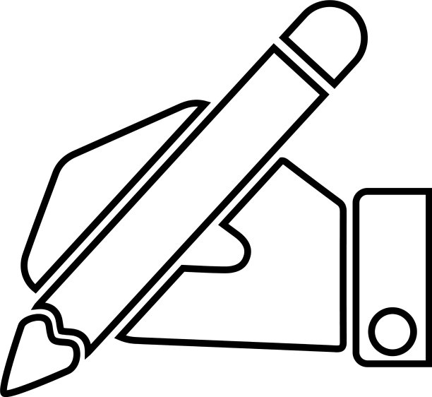 写铅笔钢笔线图标轮廓图片下载