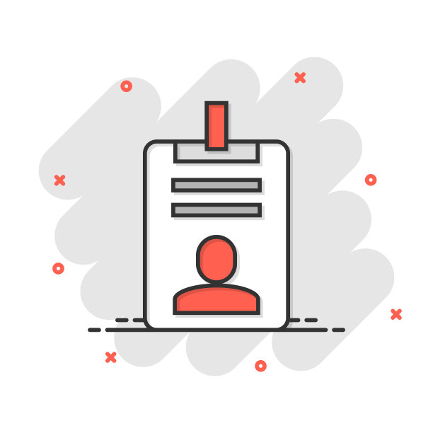 Id卡图标在漫画风格的身份标签卡通图片下载