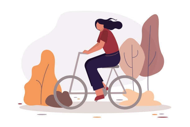 公园活动。女性在公园骑自行车。可爱的女孩骑自行车。健康的生活方式。户外娱乐和度过积极的自由时间的概念图片下载