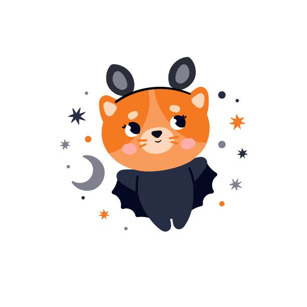 可爱的猫，穿着蝙蝠装，长着翅膀图片下载