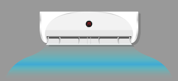 空调，凉风吹冷插图向量图片下载