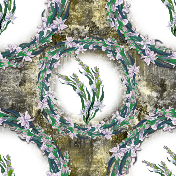 晚香玉,分支。无缝模式。药用，香水和化妆品植物上的水彩背景。墙纸。使用印刷品、标志、海报、明信片、包装。图片下载