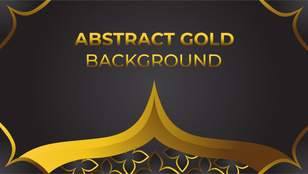 豪华金色花卉黑色背景图片下载