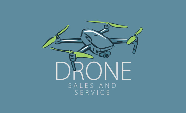 一个绘制的向量无人机出售和服务图片下载