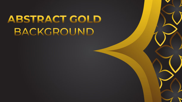 豪华金色花卉黑色背景图片下载