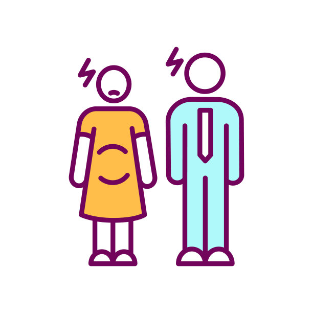 孕妇与男子RGB颜色图标图片下载