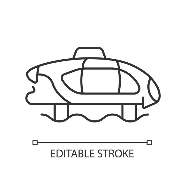电动水上出租车直线图标图片下载