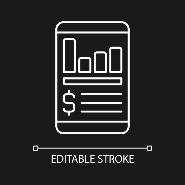 深色主题的白色线性费用跟踪器应用图标图片下载