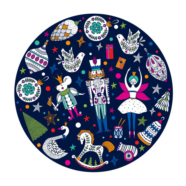 圣诞贺卡，胡桃夹子。图片下载