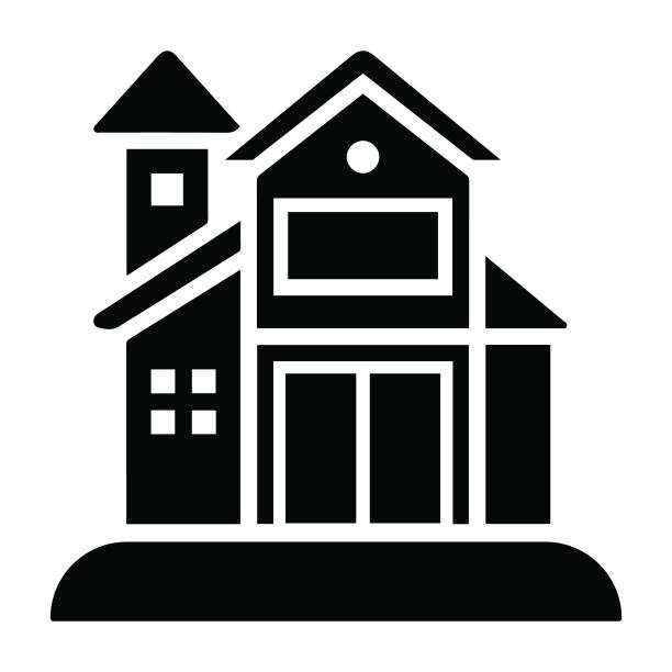 建筑，农舍，象形文字，家，房子，房地产图标图片下载