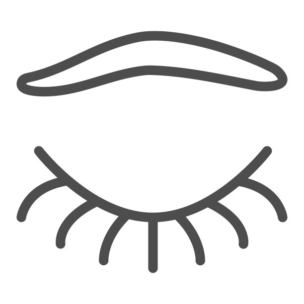 带睫毛和眉线的闭眼图标，人体概念，白色背景上的闭眼向量符号，轮廓风格图标，用于移动概念和网页设计。矢量图形。图片下载