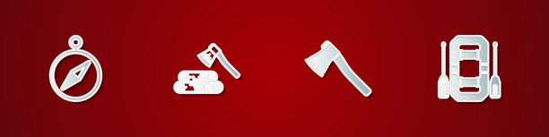 备有指南针、木斧和木筏图片下载