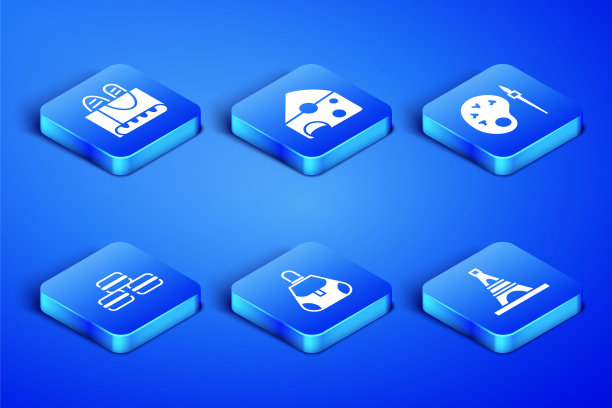 设置埃菲尔铁塔，法国法棍面包，手袋，马卡龙饼干，奶酪和油漆刷调色板图标。向量图片下载