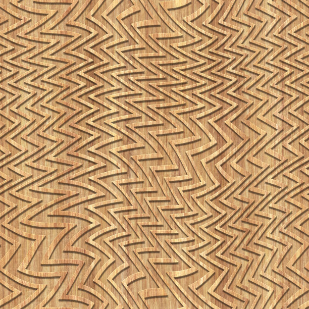 雕刻的锯齿形条纹图案在木材背景无缝纹理，3d插图图片下载