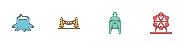 立树桩卡皮拉诺冬季吊桥图片下载