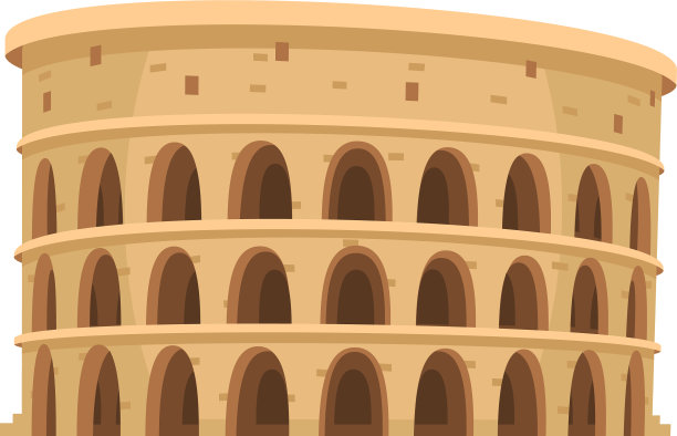 罗马圆形大剧场的卡通图片下载