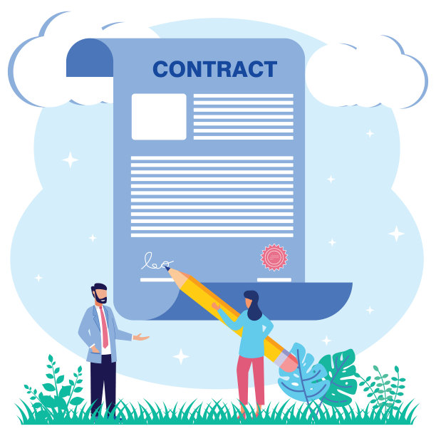 图形卡通人物合同签字图片下载