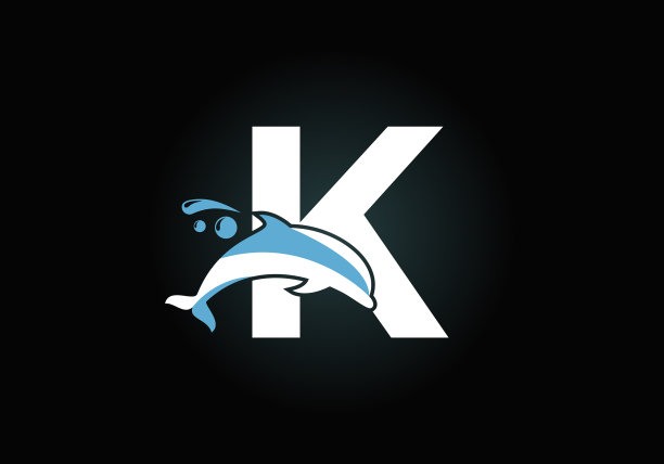 首字母组合字母字母表与海豚图片下载