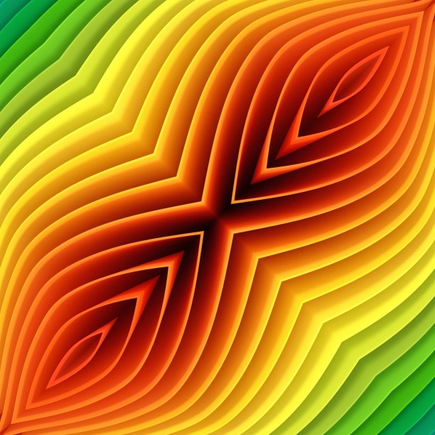 色彩鲜艳的许多张明亮的纸背景。纸上抽象出彩虹的颜色。不同形状的3D切割图片下载