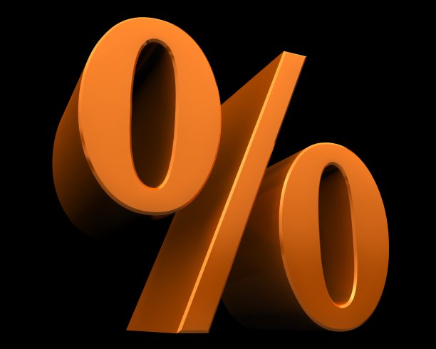 销售价格折扣标签标签橙色百分比符号利率金融符号3d渲染孤立在黑色背景上高分辨率打印和业务图片下载