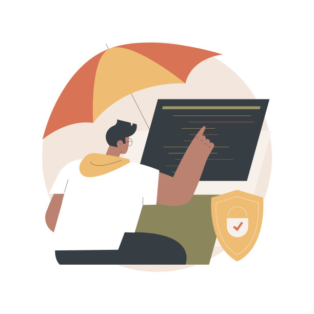 网络保险抽象概念矢量插图。图片下载