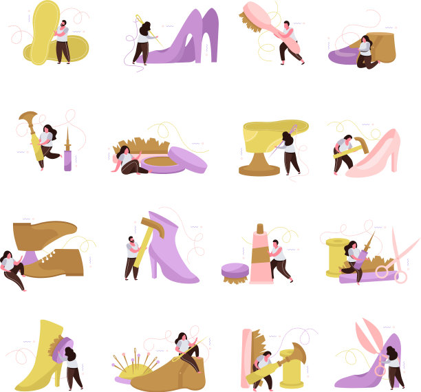 鞋匠平面图标设置图片下载