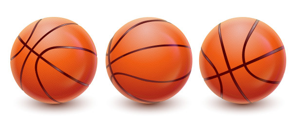 矢量现实篮球在不同的观点。带有纹理和阴影的运动设备EPS10图片下载