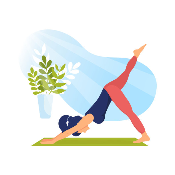 运动的年轻女人做运动在家里的垫子上图片下载