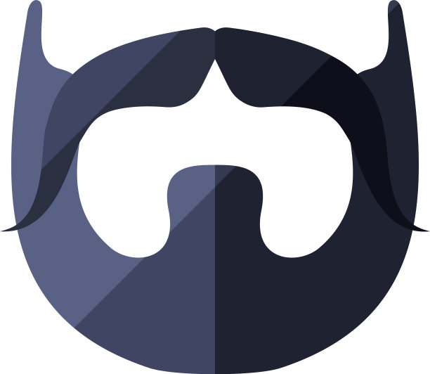 胡须扁平图标与时髦的胡子图片下载