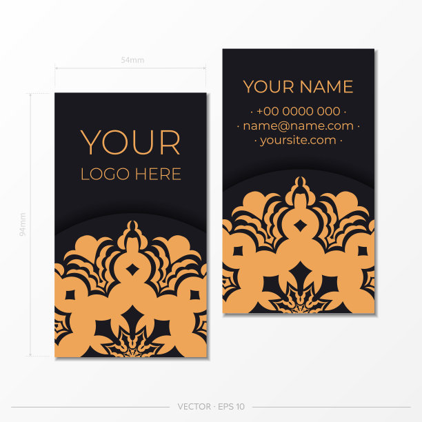 名片上有复古的装饰元素图片下载