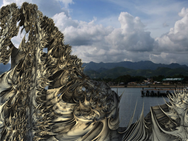 海草危险到达-分形背景-股票照片-图片下载